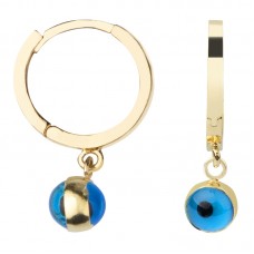 14 Ayar Altın Nazar Boncuklu Halka Küpe HSM10084