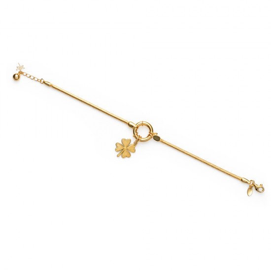 14 Ayar Yonca Balık Sırtı İtalyan Zincir Bileklik HSM10108