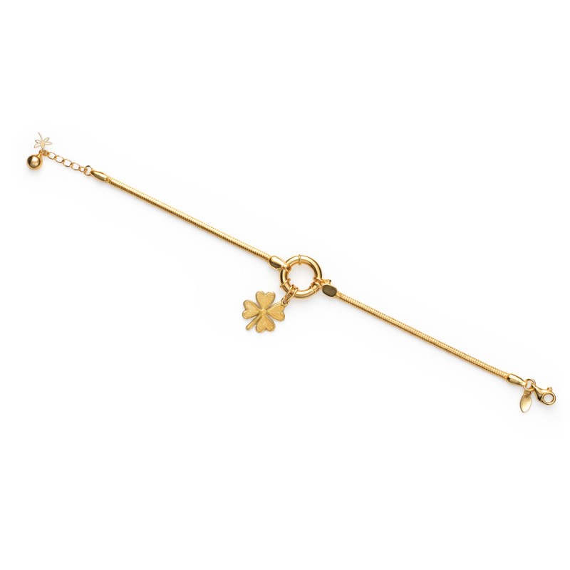 14 Ayar Yonca Balık Sırtı İtalyan Zincir Bileklik HSM10108