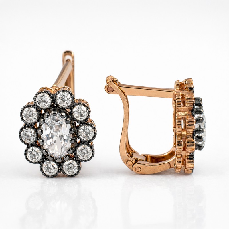 14 Ayar Altın Çiçek Küpe HSM10115