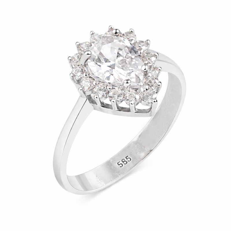 14 Ayar Altın Damla Yüzük HSM10118