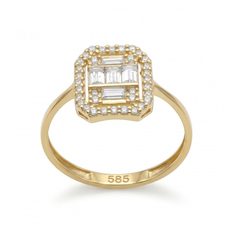 14 Ayar Altın Baget Yüzük HSM10125