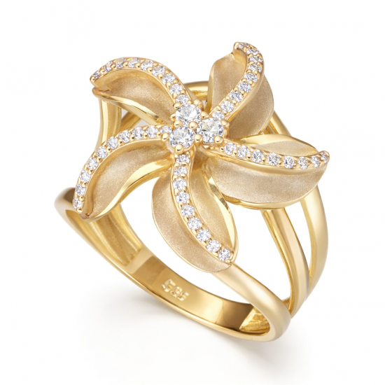 14 Ayar Altın Papatya Yüzük HSM10126 14 Ayar Altın Papatya Yüzük HSM10126