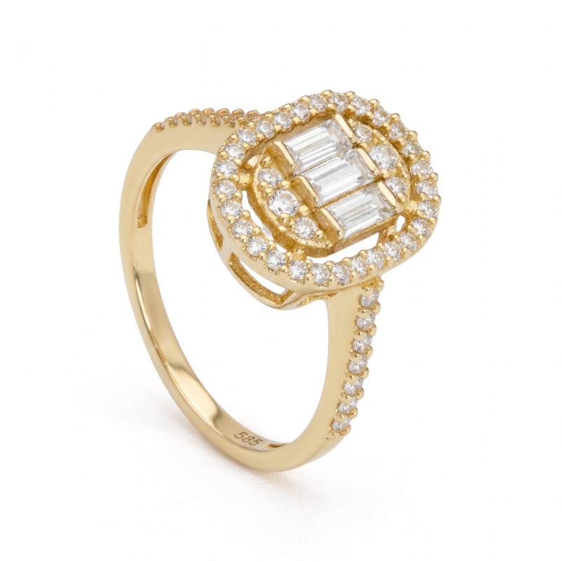 14 Ayar Altın Baget Yüzük HSM10128