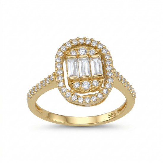 14 Ayar Altın Baget Yüzük HSM10128 14 Ayar Altın Baget Yüzük HSM10128