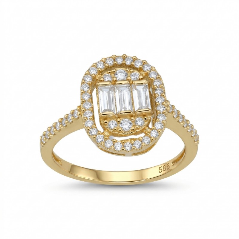 14 Ayar Altın Baget Yüzük HSM10128