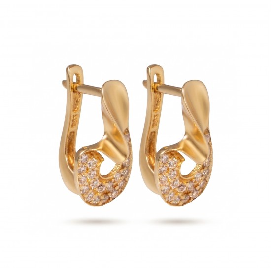 14 Ayar Altın J Taşlı Küpe HSM10131