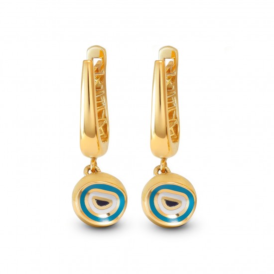 14 Ayar Altın Nazar Boncuklu Küpe HSM10132