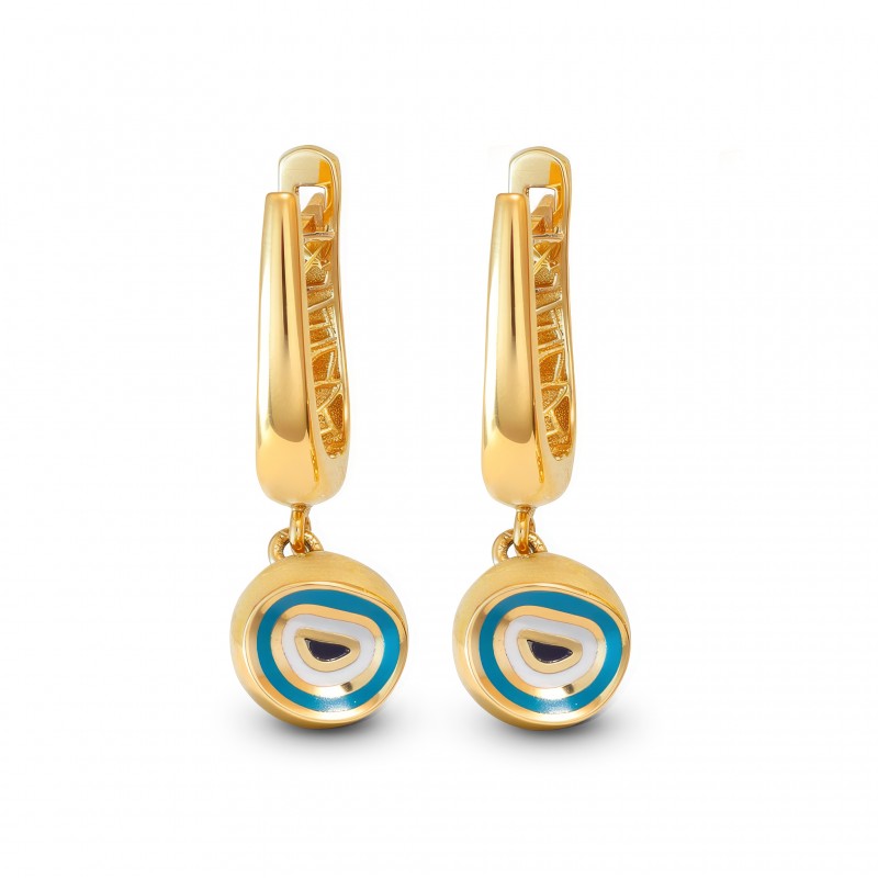 14 Ayar Altın Nazar Boncuklu Küpe HSM10132