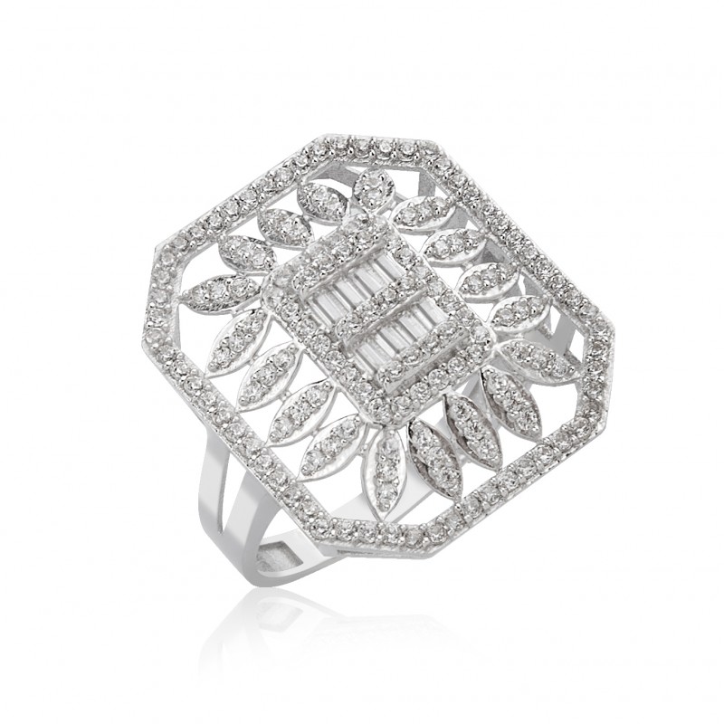 14 Ayar Altın Yaprak Detaylı Baget Yüzük HSM10002 14 Ayar Altın Yaprak Detaylı Baget Yüzük HSM10002