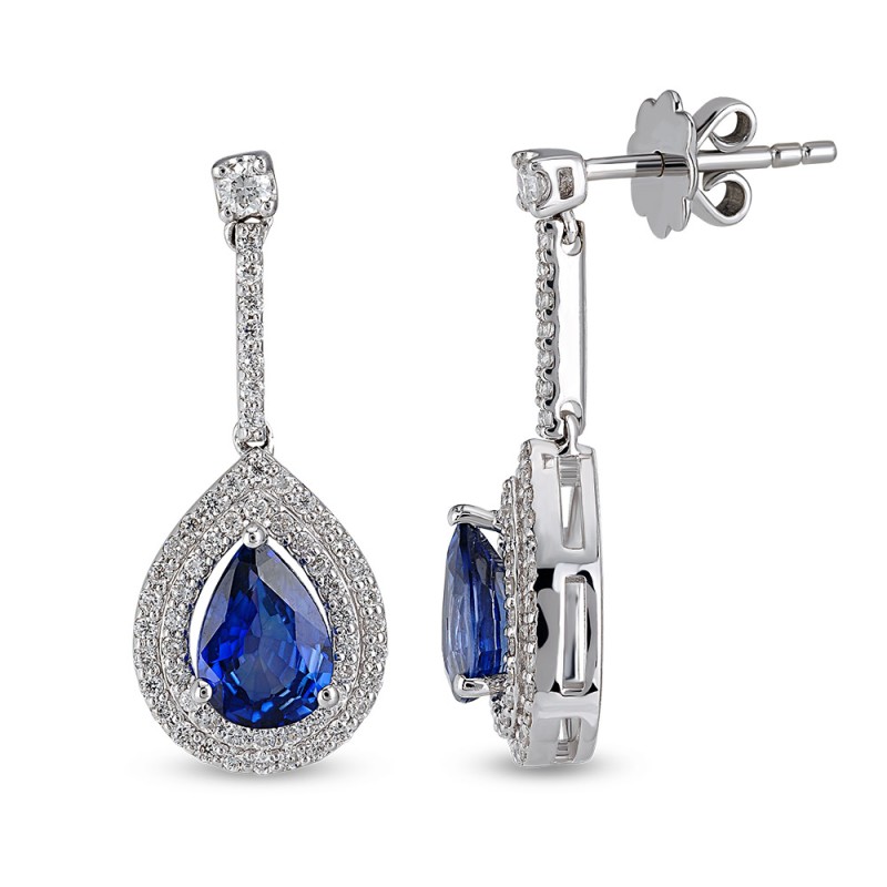 2.12 Ct Pırlantalı Safir Küpe RTK36 2.12 Ct Pırlantalı Safir Küpe RTK36