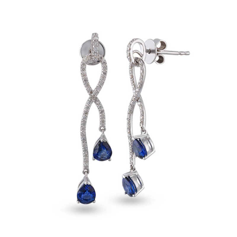 1.64 Ct Pırlantalı Safir Küpe RTK39 1.64 Ct Pırlantalı Safir Küpe RTK39