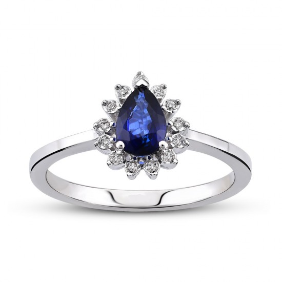 0.42 Ct Pırlanta Safir Yüzük RTY29