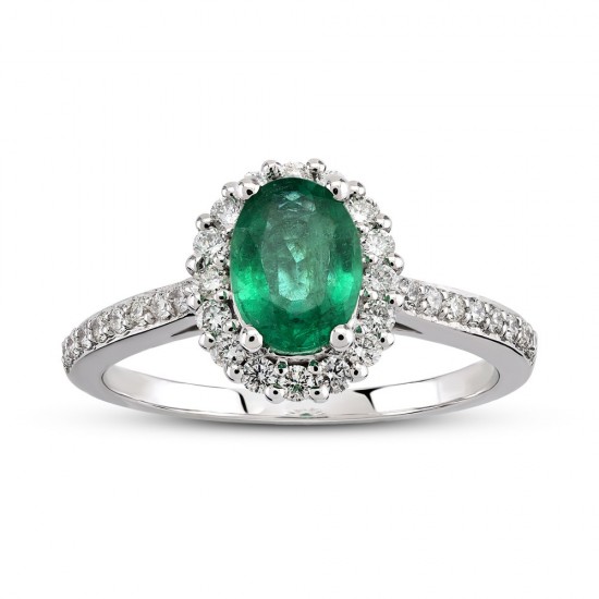 0.93 Ct Pırlanta Zümrüt Yüzük RTY31