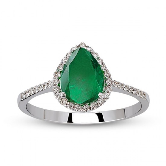 0.78 Ct Pırlanta Zümrüt Yüzük RTY5