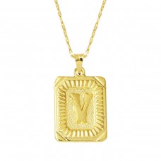 Pullu V Harfi Zincir Kolye KLY2051