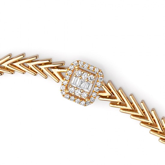 Balık Sırtı 14 Ayar Pırlanta Bileklik HSM10094