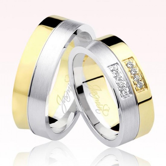 Sarı Beyaz Altın Alyans 1001-1