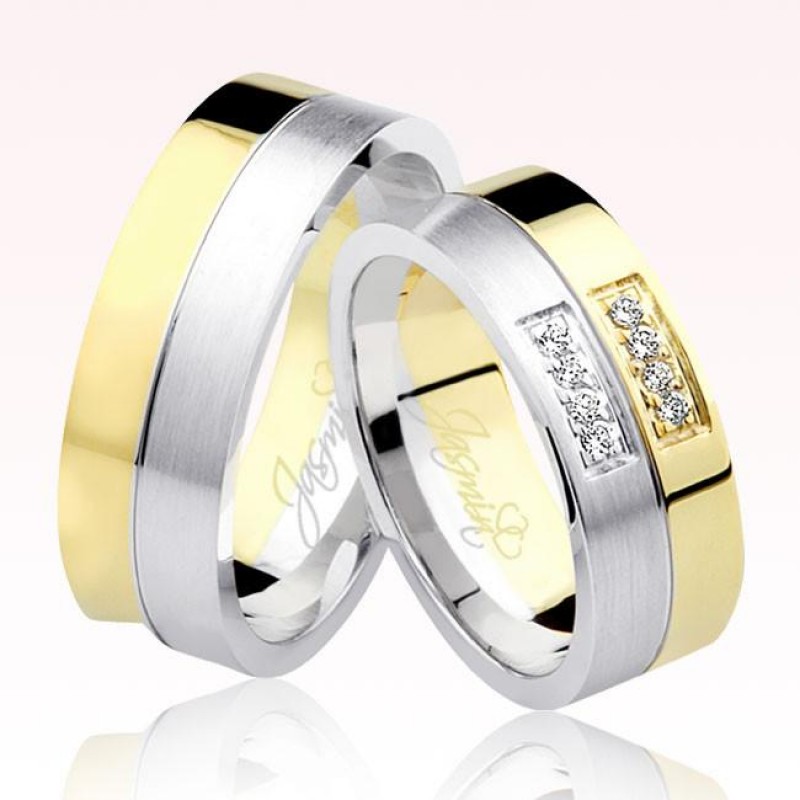 Sarı Beyaz Altın Alyans 1001-1