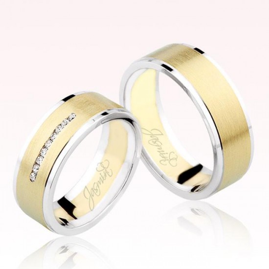 Sarı Beyaz Altın Alyans 1101-1