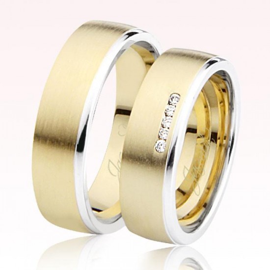 Sarı Beyaz Altın Alyans 1401-1 Sarı Beyaz Altın Alyans 1401-1