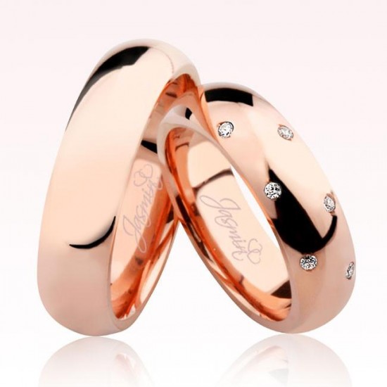 Rose  Bombeli Taşlı Altın Alyans 1405-1