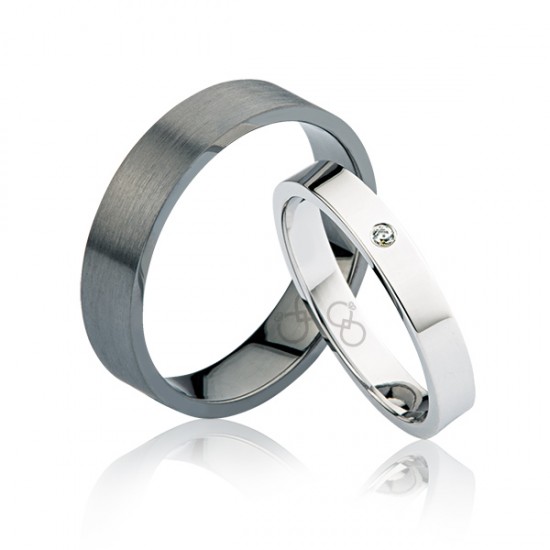 Beyaz Taşlı Altın Alyans 1603