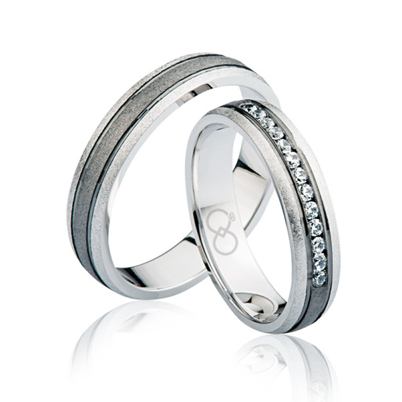 Beyaz Taşlı Altın Alyans 1703-2 Beyaz Taşlı Altın Alyans 1703-2