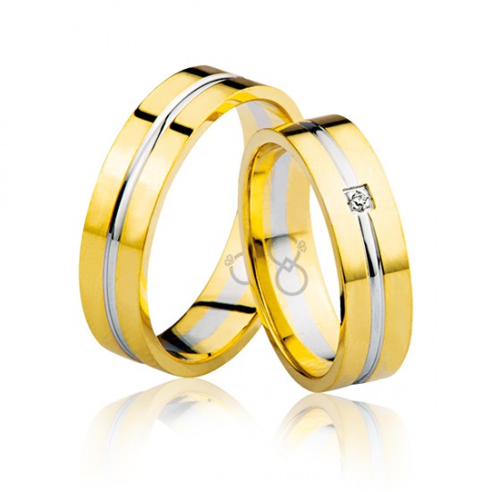Sarı - Beyaz Altın Alyans 1805-2 Sarı - Beyaz Altın Alyans 1805-2