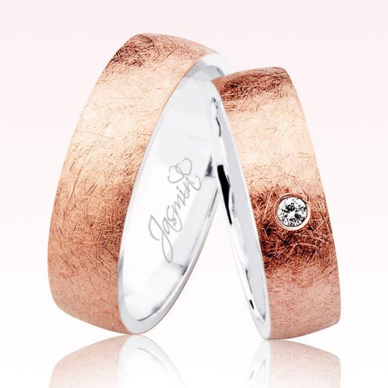 Rose Tektaşlı Altın Alyans 1904-3