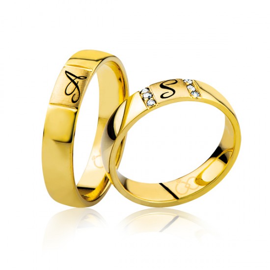 Harfli Sarı Altın Alyans 2003-3 Harfli Sarı Altın Alyans 2003-3