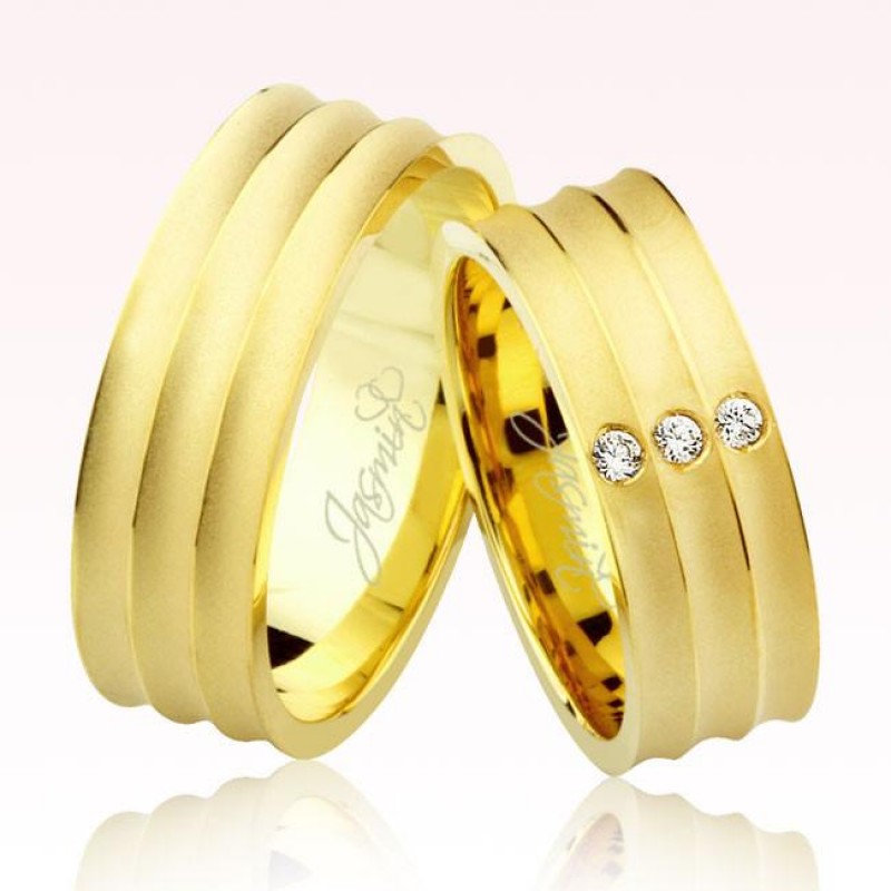 Sarı Bölmeli Altın Alyans 2102-3