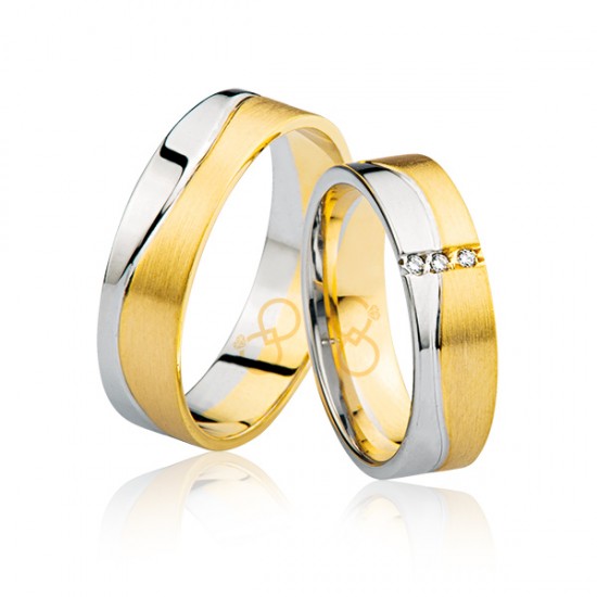 Sarı Beyaz Altın Alyans 2105-2