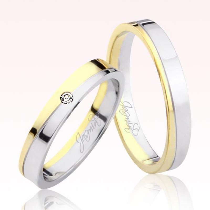 Sarı Beyaz Altın Alyans 2204-4