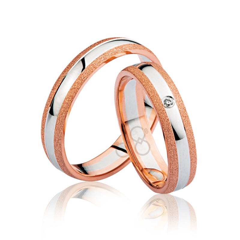Rose Beyaz Altın Alyans 2205-2