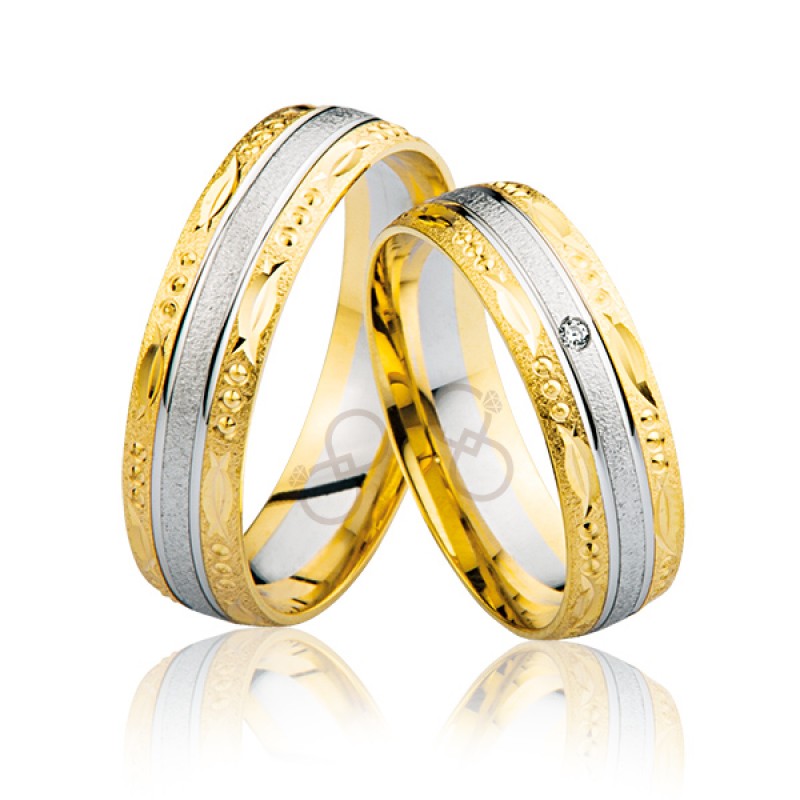 Sarı Beyaz Altın Alyans 2301- 1