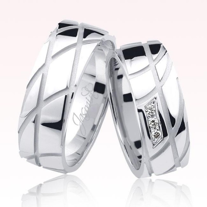 Beyaz Altın Alyans 2304-3 Beyaz Altın Alyans 2304-3