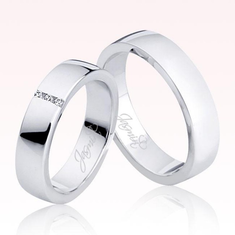 Beyaz Taşlı Altın Alyans 2305-2 Beyaz Taşlı Altın Alyans 2305-2