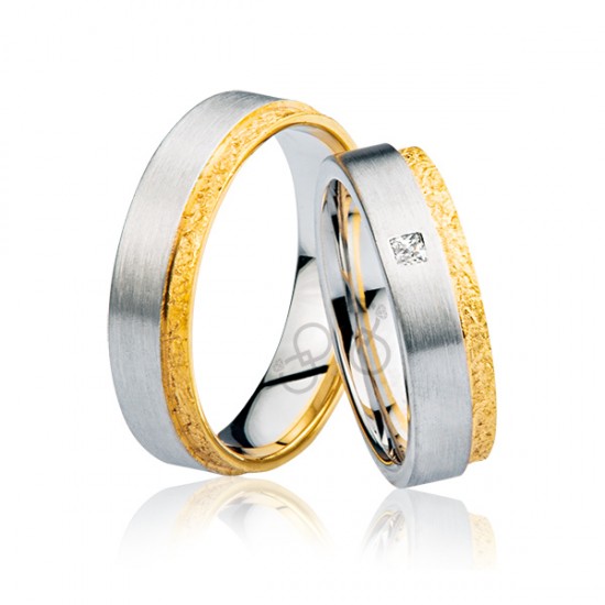 Sarı Beyaz Altın Alyans 2501-1