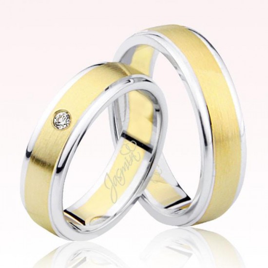 Beyaz Sarı Şeritli Altın Alyans 2502-2 Beyaz Sarı Şeritli Altın Alyans 2502-2