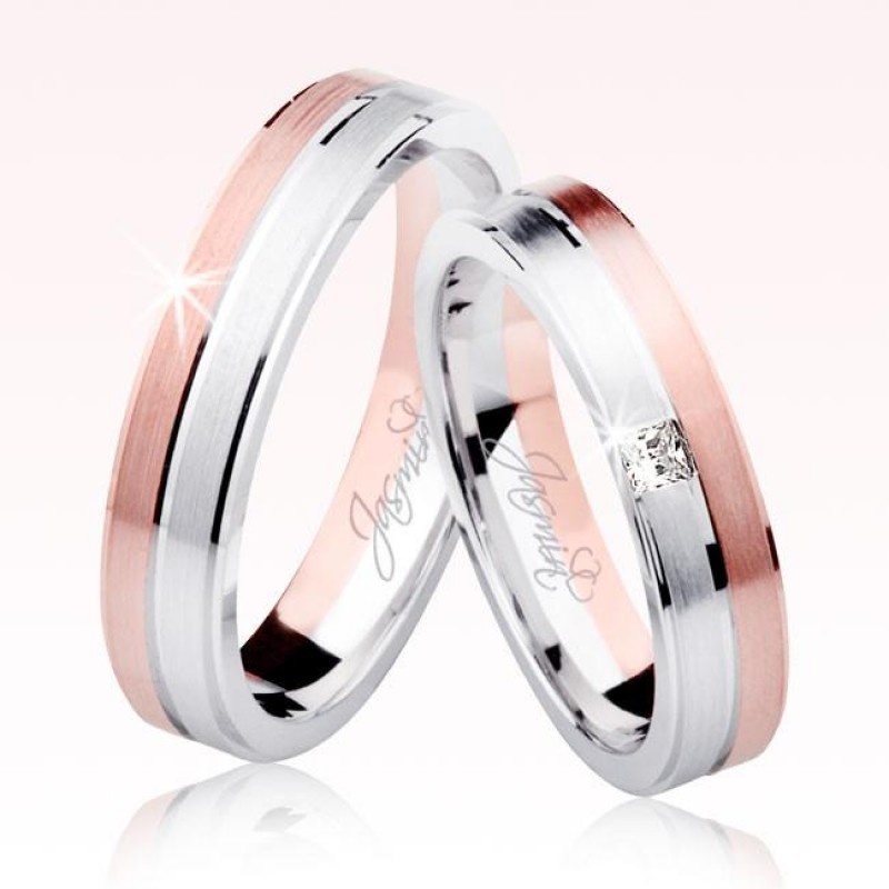 Rose Beyaz Altın Alyans 2601-2