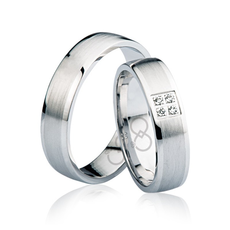 Beyaz Taşlı Altın Alyans 2601-1 Beyaz Taşlı Altın Alyans 2601-1