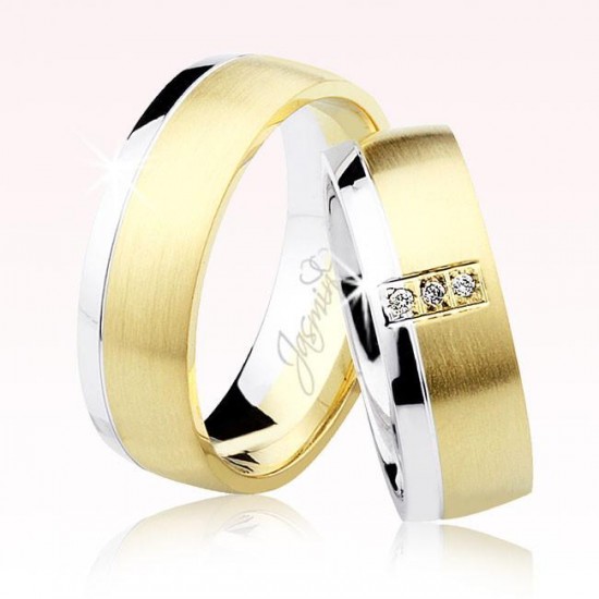 Sarı Beyaz Bombeli Altın Alyans 2801-2 Sarı Beyaz Bombeli Altın Alyans 2801-2