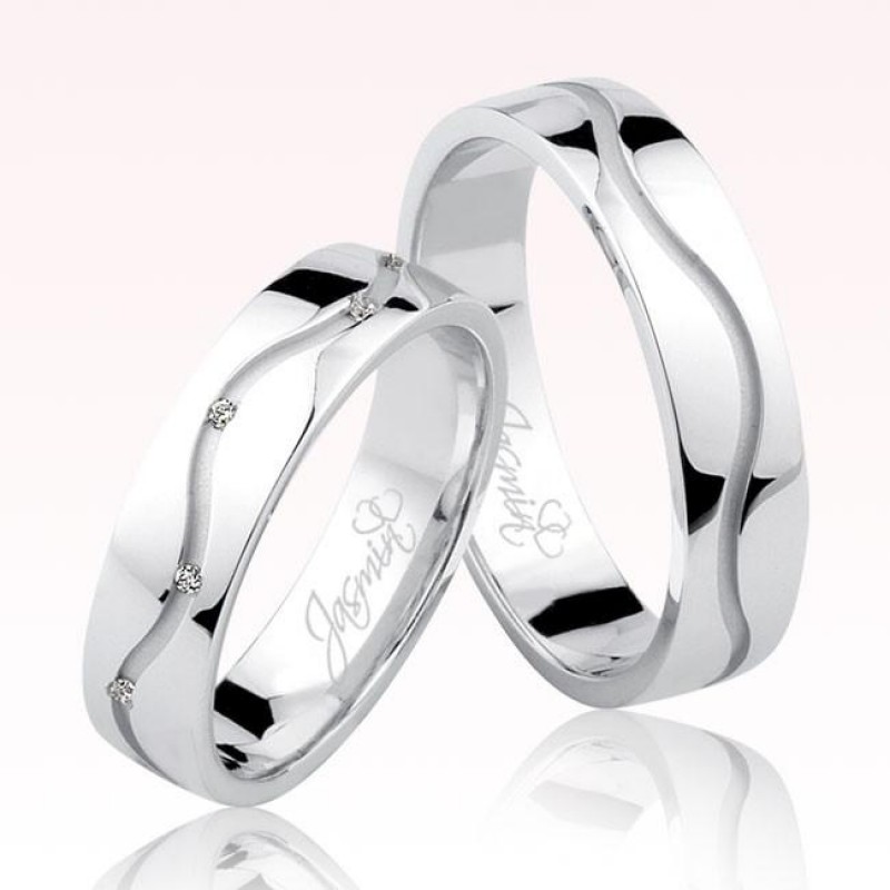 Dalgalı Beyaz Altın Alyans 2901-2 Dalgalı Beyaz Altın Alyans 2901-2