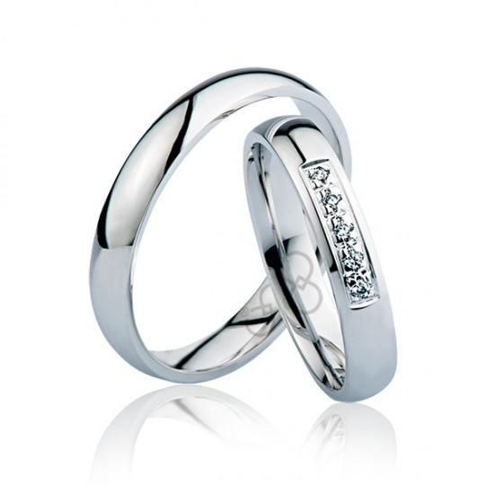 Beyaz Bombeli Klasik Altın Alyans 2903 1