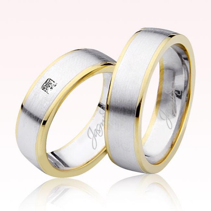 Beyaz Sarı Altın Alyans 3005-2