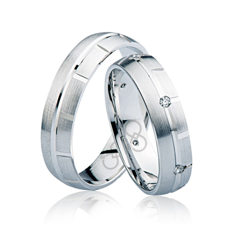 Beyaz Taşlı Altın Alyans 3005-1 Beyaz Taşlı Altın Alyans 3005-1