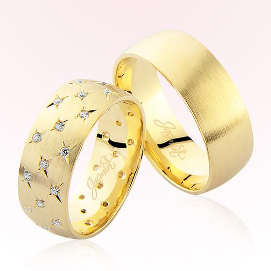 Sarı Taşlı Altın Alyans 4401 Sarı Taşlı Altın Alyans 4401