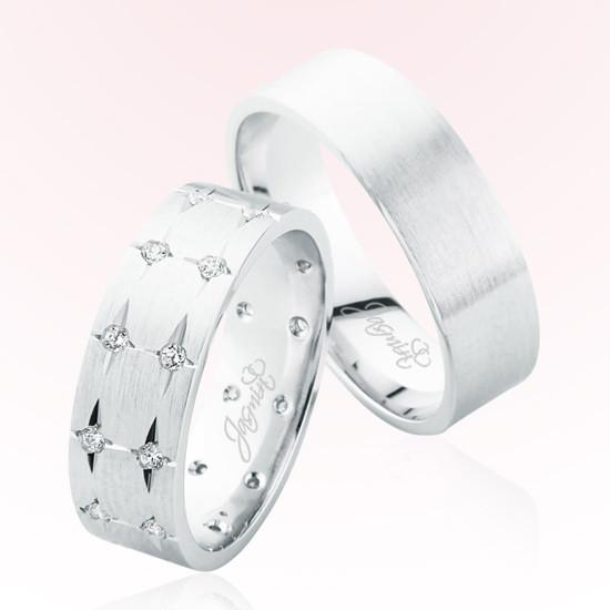 Beyaz Taşlı Altın Alyans 4502