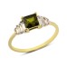 14 Ayar Altın Yeşil Kare Taşlı Yüzük YZK006